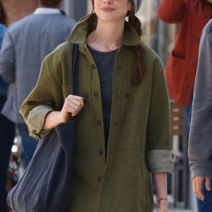 WeCrashed Anne Hathaway Green Cotton Jacket
