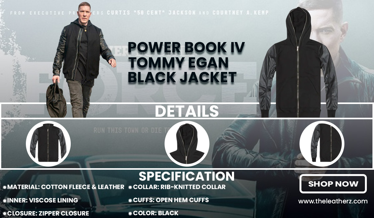 Power Book IV Tommy Egan Black Jacket - Theleatherz