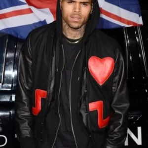 Chris Brown Singer Red Heart Varsity Jacket
