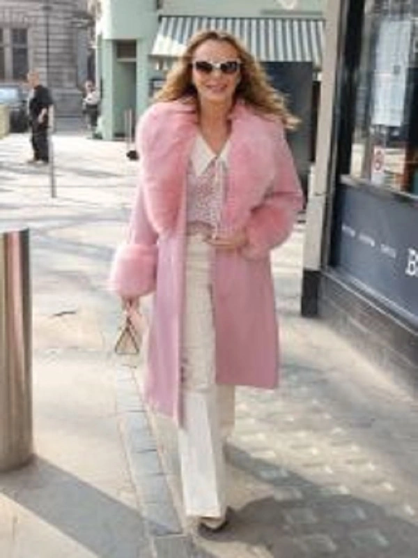 Amanda Holden Pink Long Coat