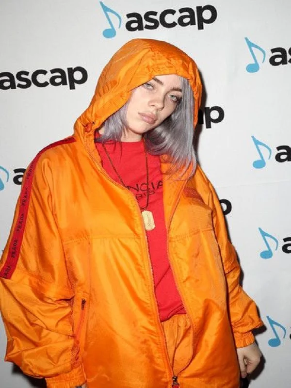 Billie Eilish Orange Parachute Hoodie Jacket