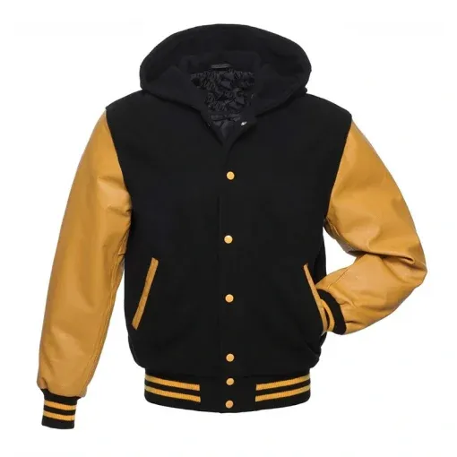 Black and Yellow Men Varsity Jacket