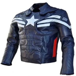 Captain America Cosplay Men's Leather Jacket
