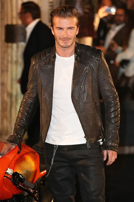 David Beckham Leather Jacket with Paddings