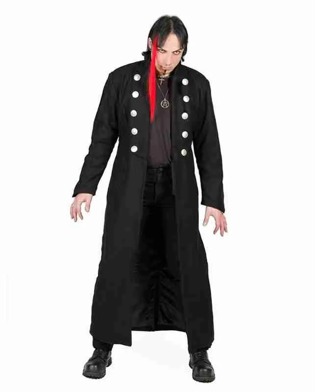 Halloween Gothic Pirate Wool Black Coat