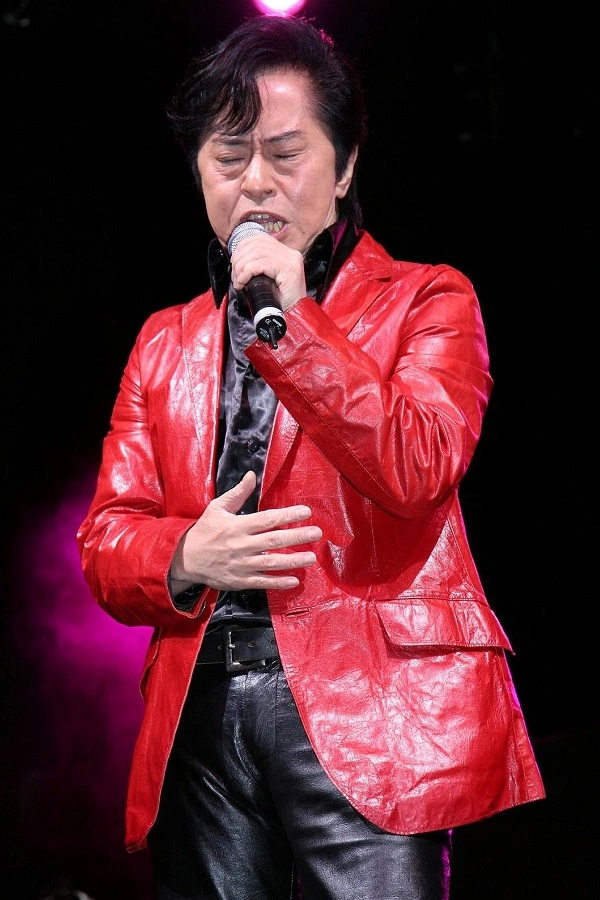 singer-lyricist Ichiro Mizuki Wearing Red Leather Blazer Jacket