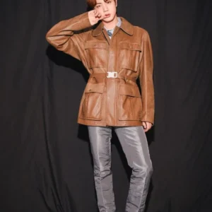 JIN`S CLASSIC BROWN LEATHER JACKET