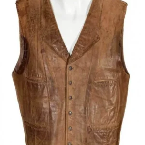 John Wayne Brown Leather Vest