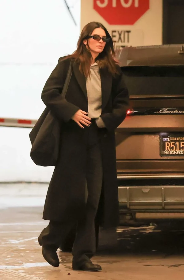 Kendall Jenner Black Trench Coat
