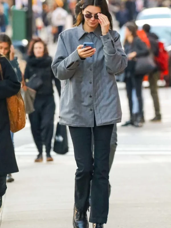 Kendall Jenner Grey Cotton Jacket
