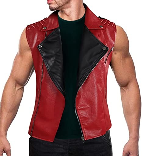 Men's Chris Hemsworth Brando Motorcycle Leather Biker Vest