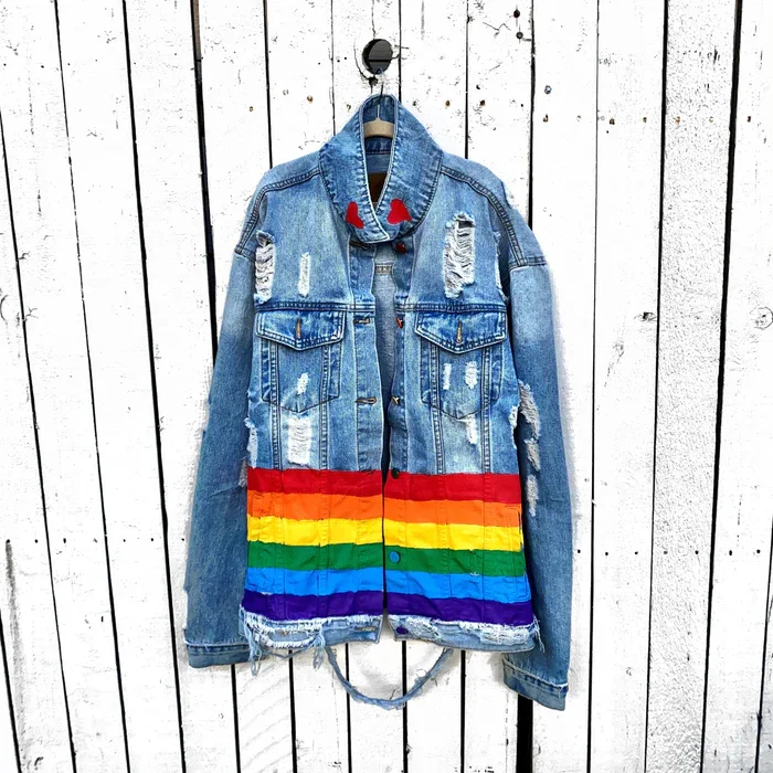 Proud LGBT denim Jacket | The Leatherz