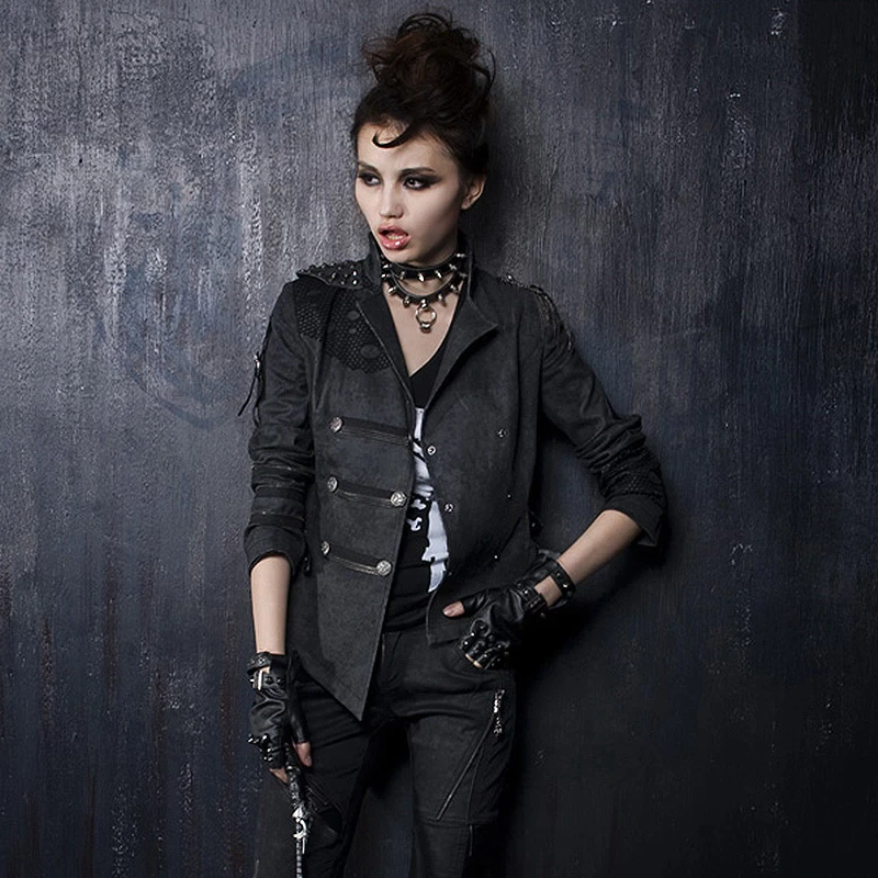 Women Steampunk Vintage Motorcycle Jacket