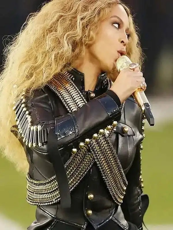Pepsi Super Bowl 50 Halftime Show Beyoncé Leather Jacket