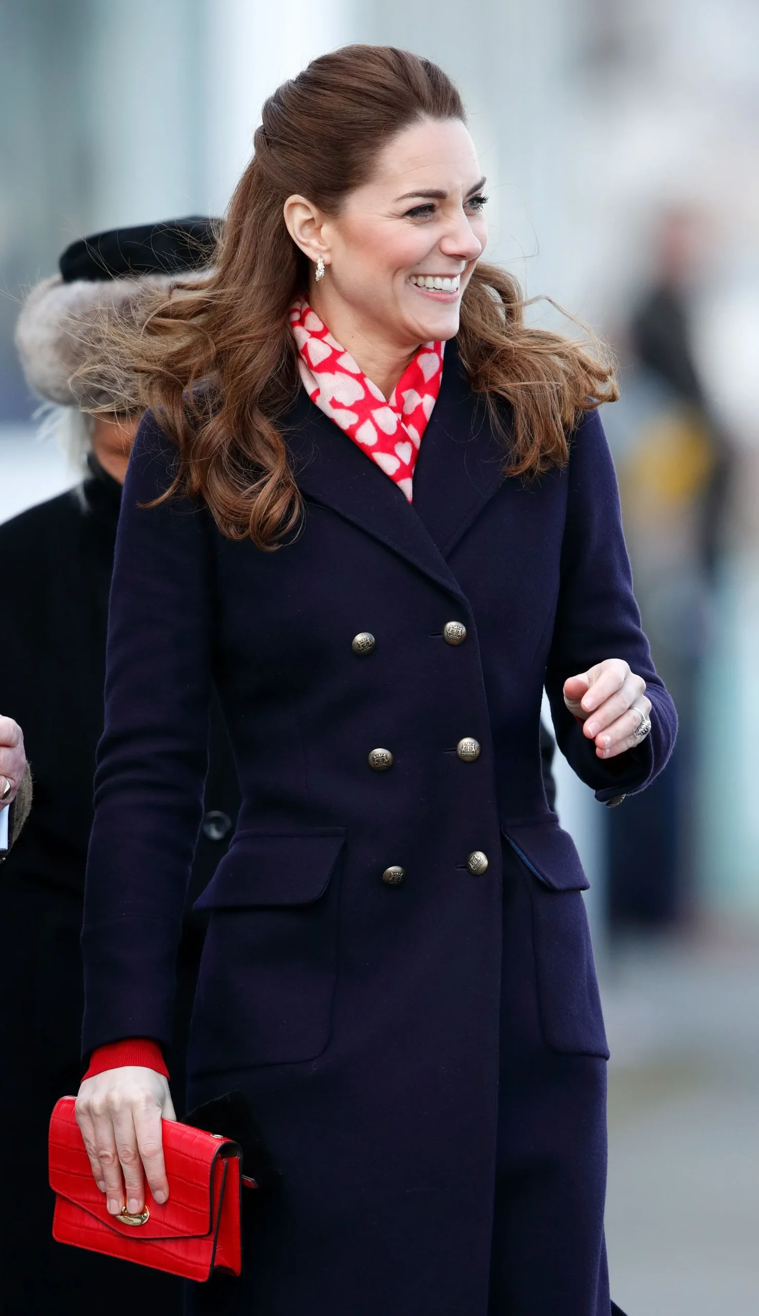 Princess Kate Middleton Navy Blue Trench Coat