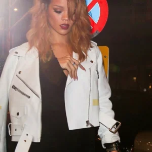 Rihanna Biker Leather Jacket