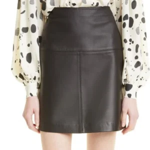 Valiant Leather A-Line Skirt