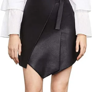  Women's Yoliswa Faux-Leather Wrap Skirt
