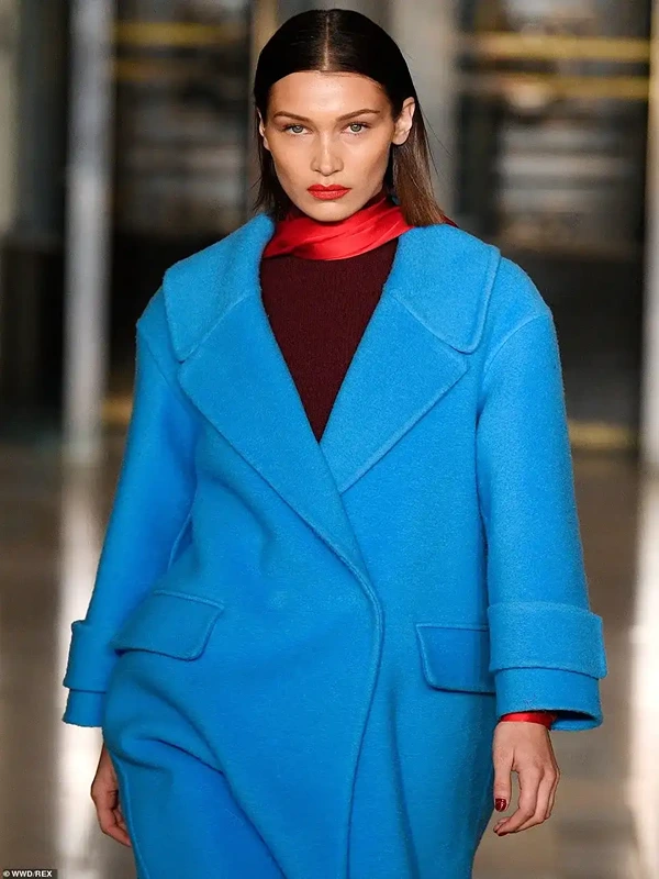 American Model Bella Hadid sky blue Coat