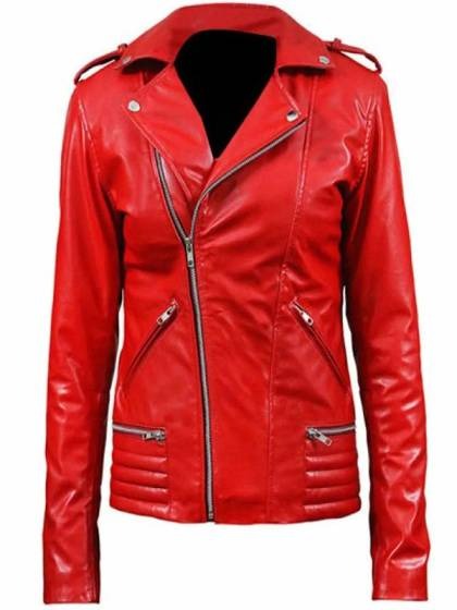 Cheryl Blosssom Red Leather Jacket