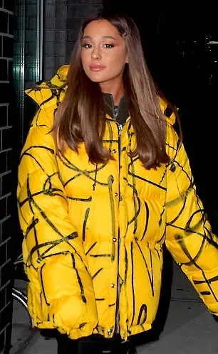 Ariana Grande Singer Yellow Puffer Coat