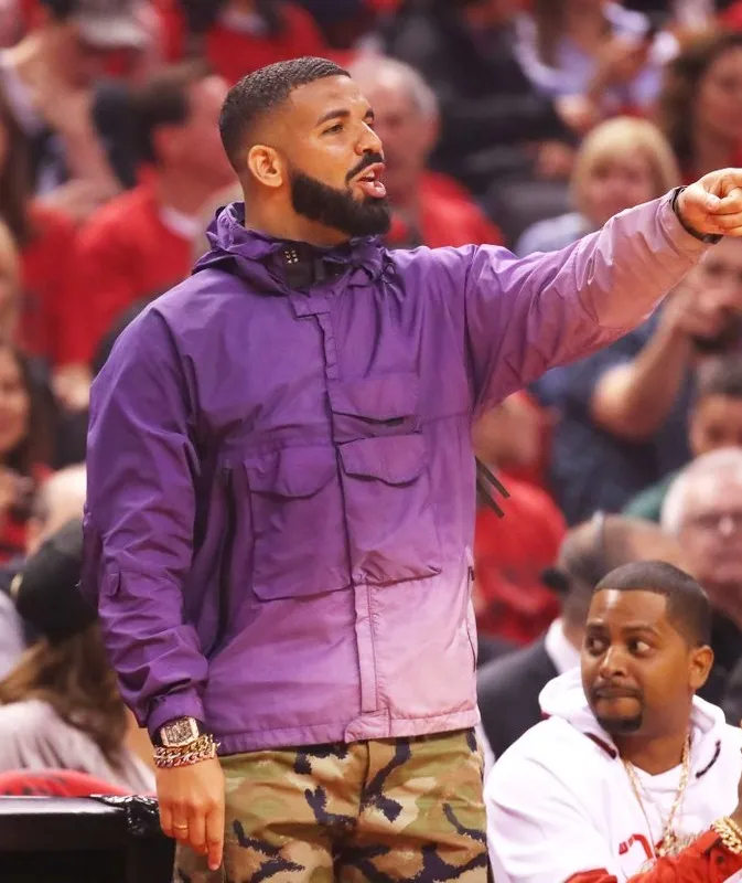 Singer Drake NBA Playoffs Purple Parachute Jacket