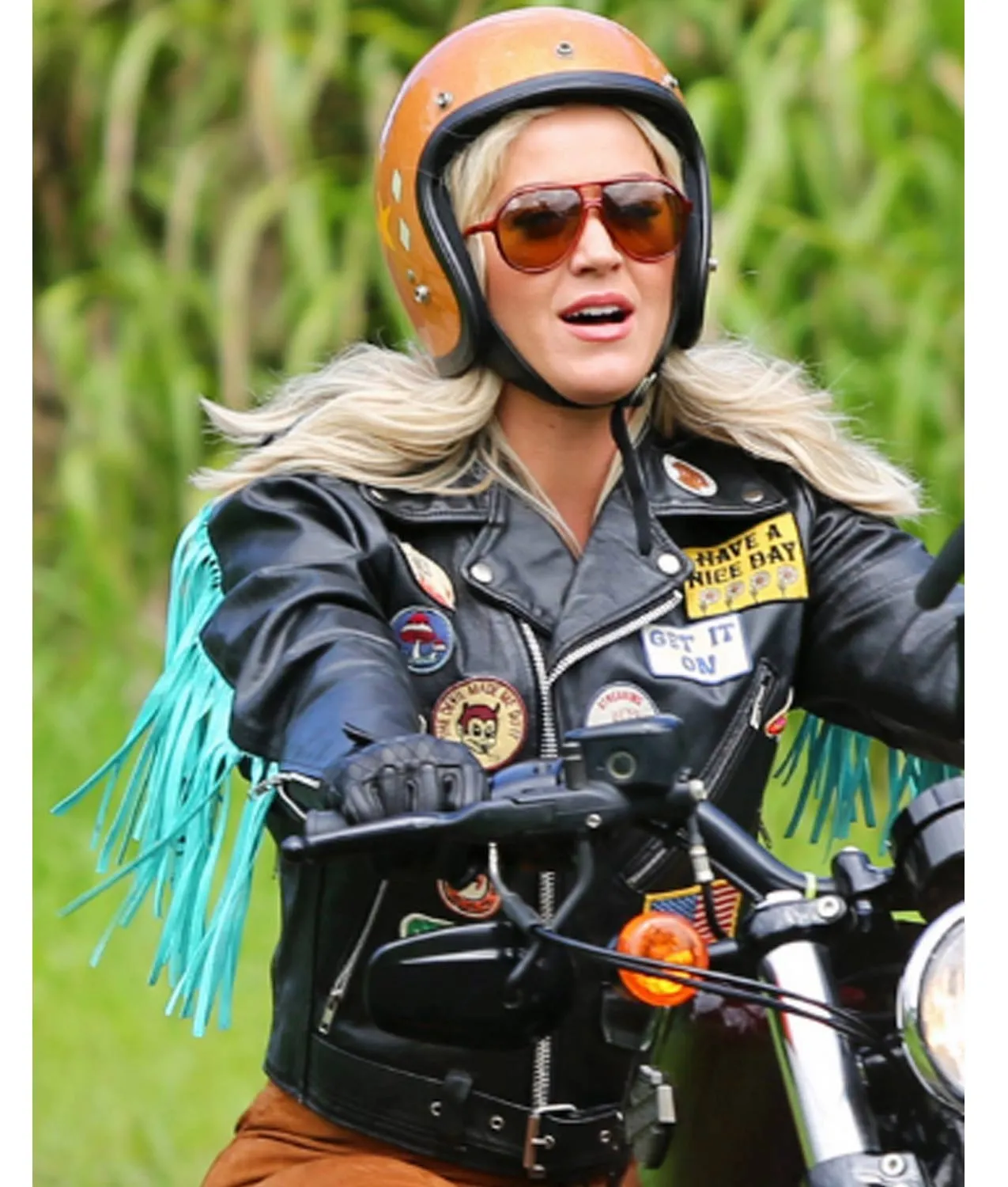 Harleys in Hawaii Katy Perry Motorcycle Leather Jacket