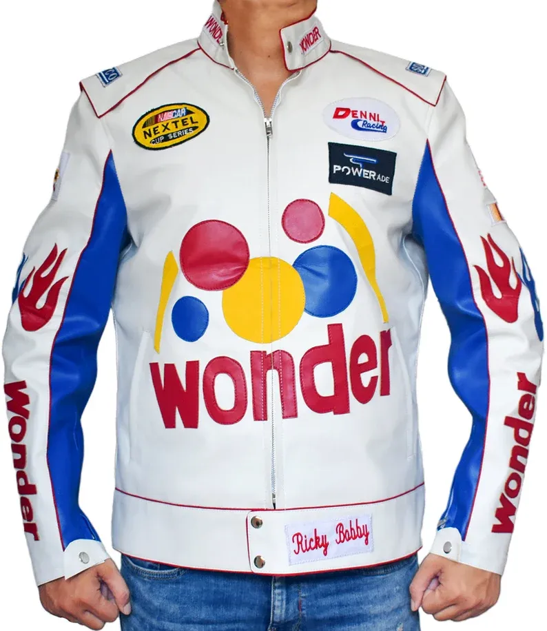 Men's Ricky Bobby Halloween Costume Faux Leather Jacket