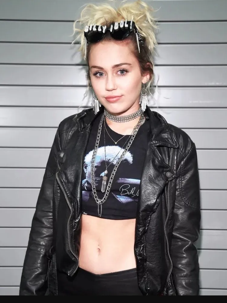 Miley Cyrus Leather Black Jacket