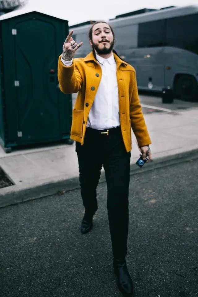 Post Malone Yellow Wool jacket