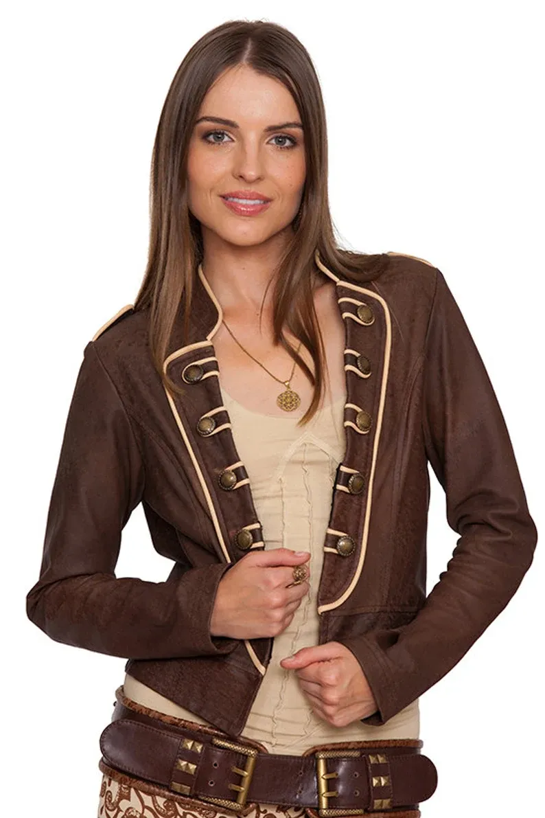 Steampunk Gothic Brown Leather Jacket