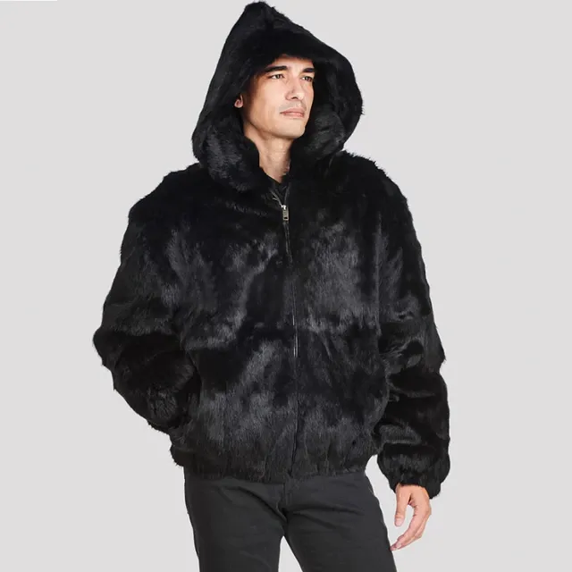 The Hudson Mid Length Black Mink Fur Coat for Men
