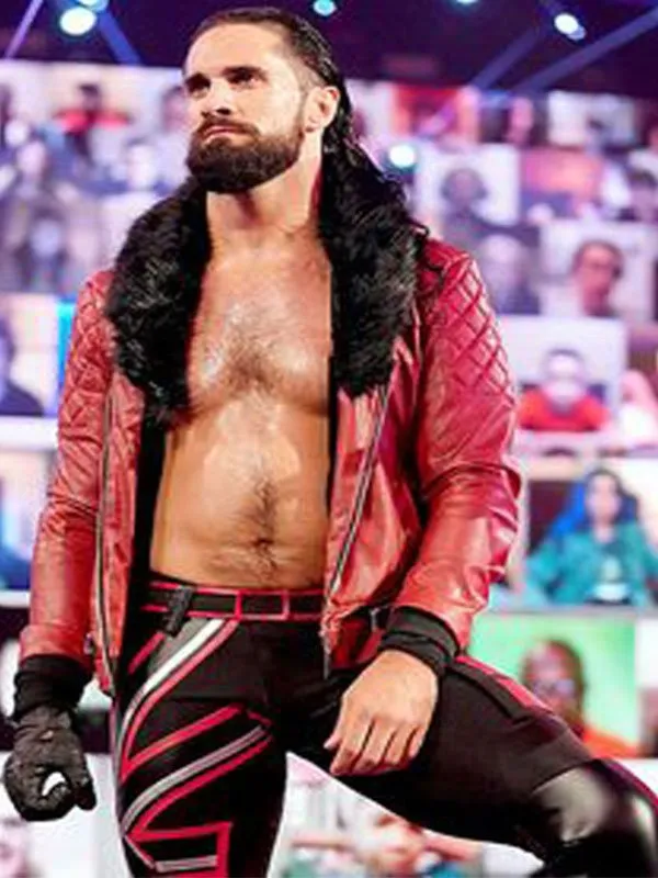 WWE Seth Rollins Quilted Red Jacket