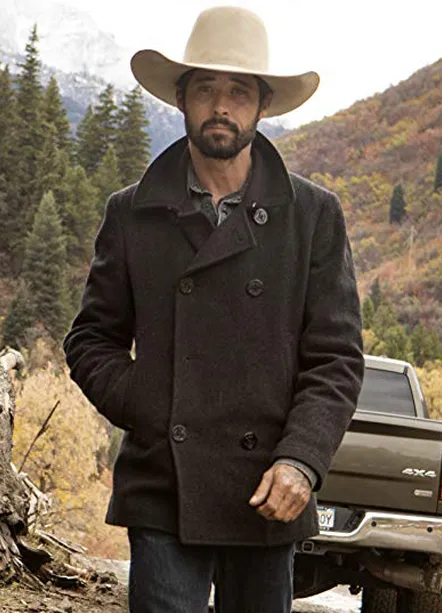 Yellowstone Ryan Bingham Grey Wool Coat