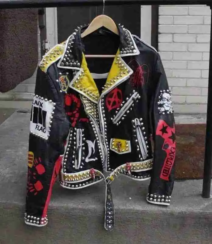 Black Punk Rock Studded Leather Jacket