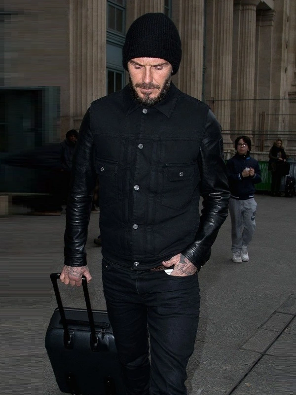 David Beckham Black Denim Black Jacket