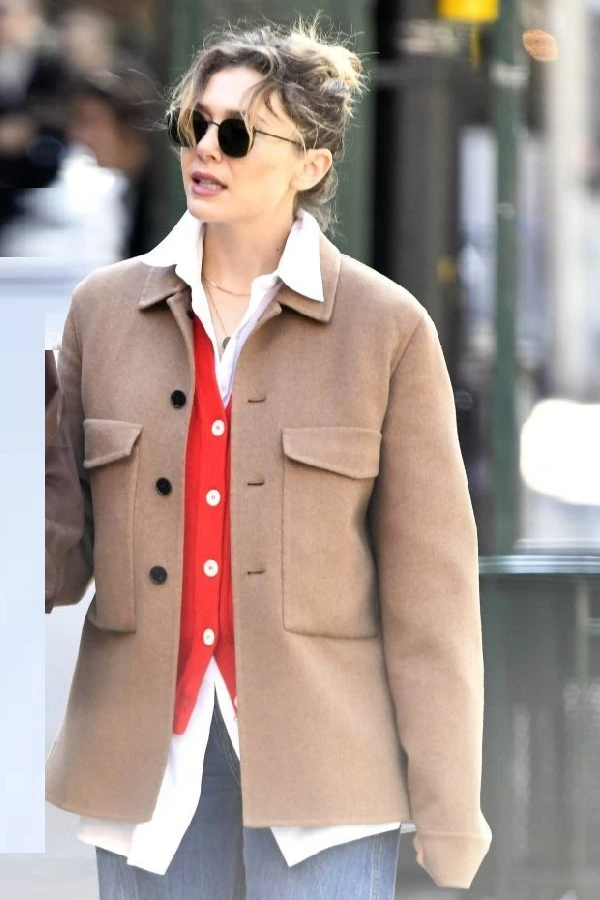 Actress Elizabeth Olsen New York Classic Jacket