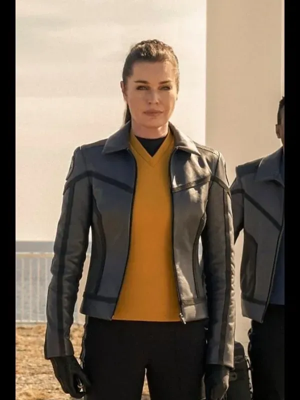 Star Trek Strange New Worlds Grey Leather Jacket for Women