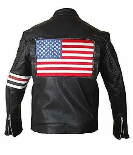 Easy Rider Peter Fonda American Flag Leather Jacket