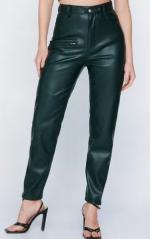 Faux Leather Skinny Cargo Trouser