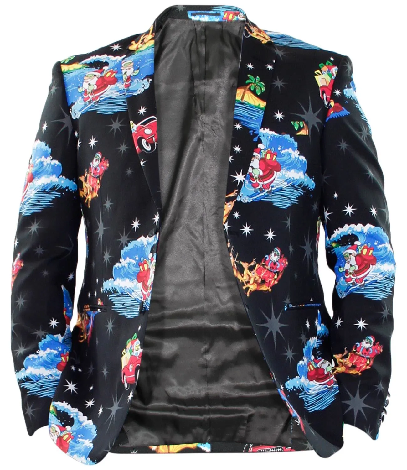 Mens Christmas Blazer Suit Xmas Printed Coat