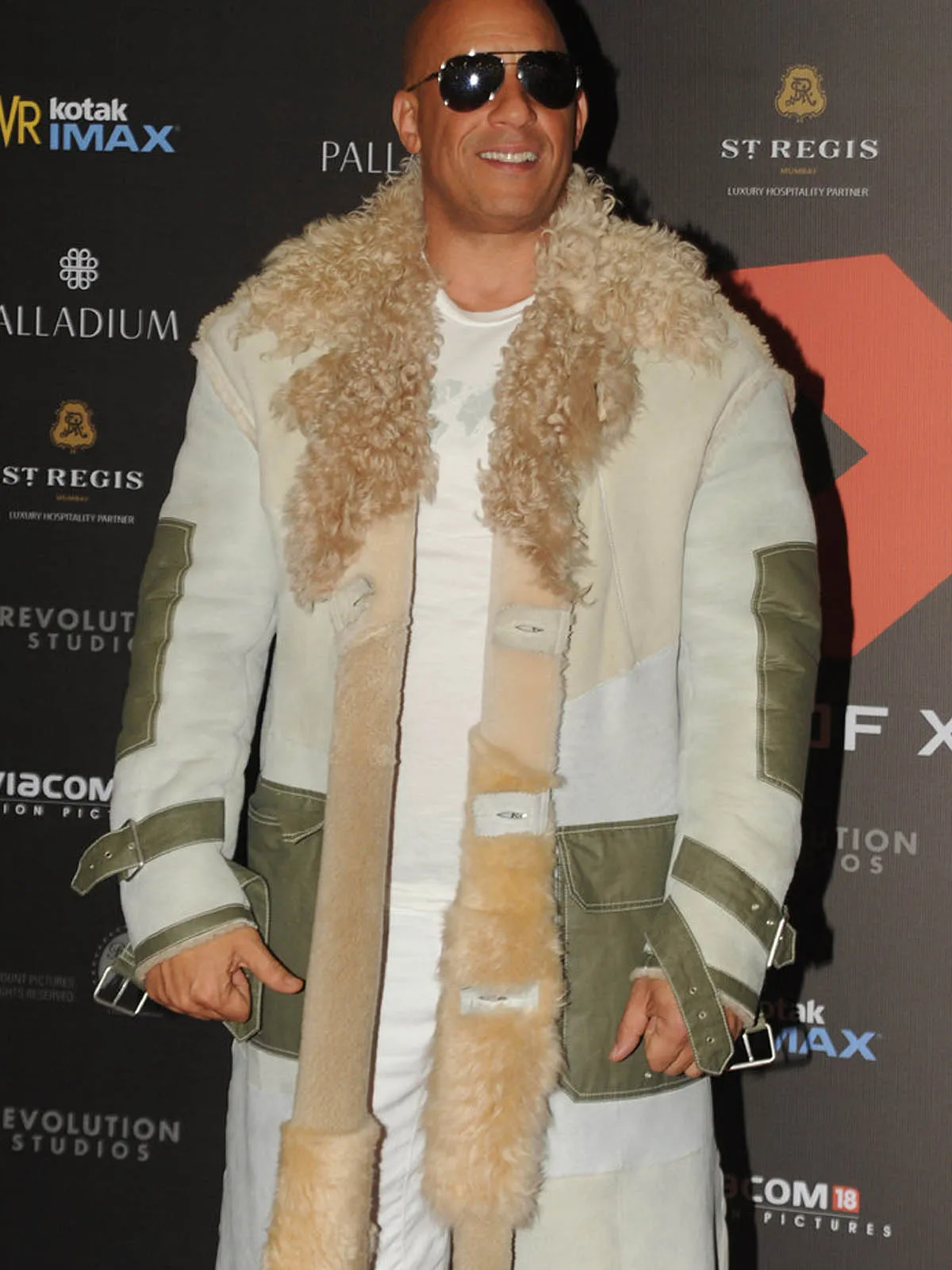 XXX 3 The Return of Xander Cage Premier Vin Diesel White Fur Coat