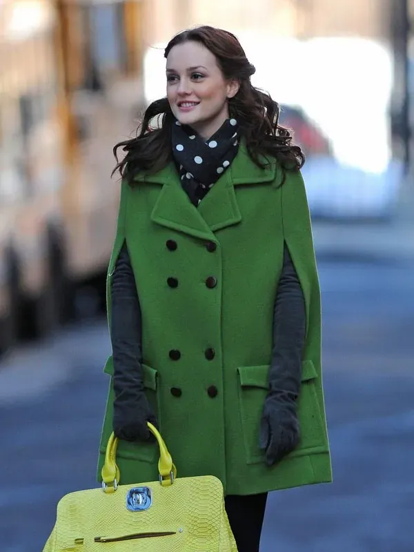 Blair Waldorf Gossip Girl Leighton Meester Green Cape Coat