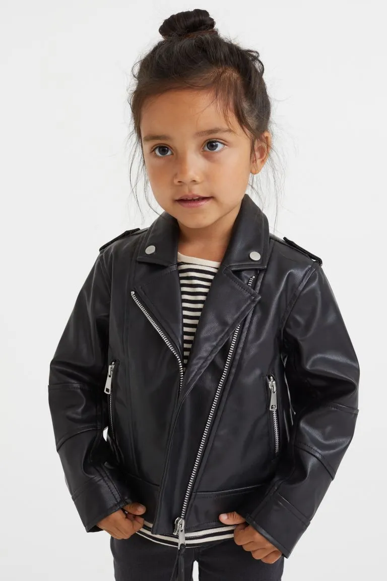 kids Biker Black leather Jacket