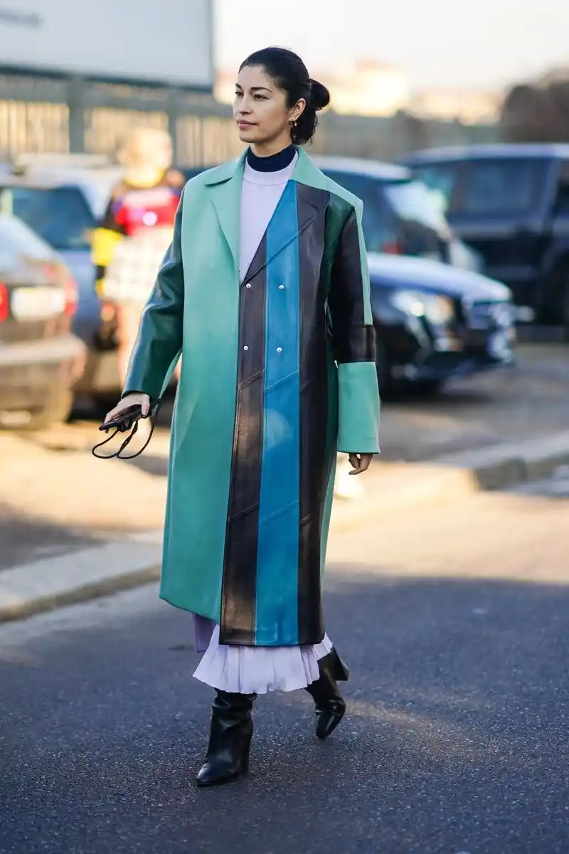 Elegant Fashion Women's long leather coat for sale