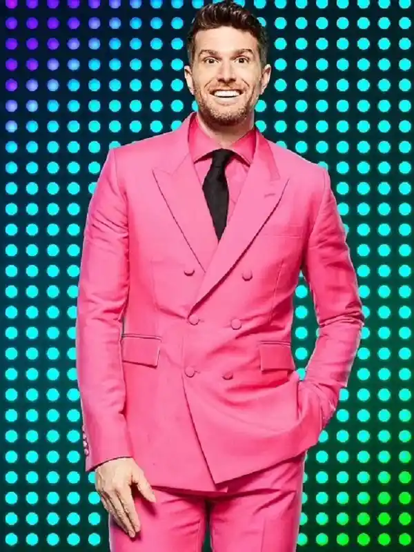 Actor Joel Dommett Pink Suit