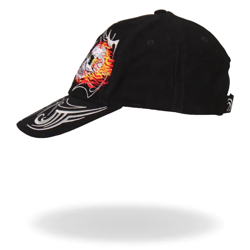 Hot Leather Mirror Skulls Ball Cap