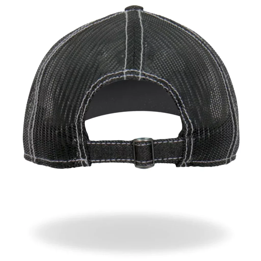 Hot Leathers Denim Tattered Flag Trucker Hat