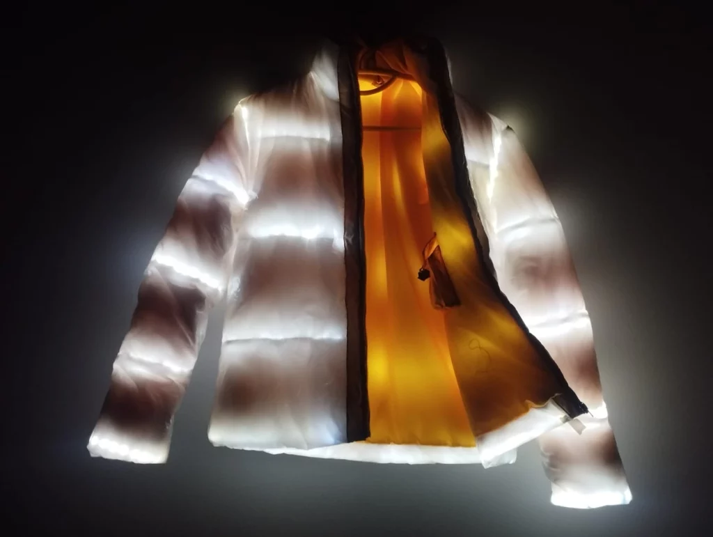 LED Light Glow Bright White Puffer Jacket